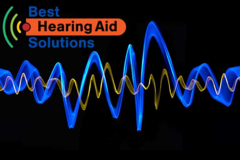 yellow and blue lines representing sound frequencies