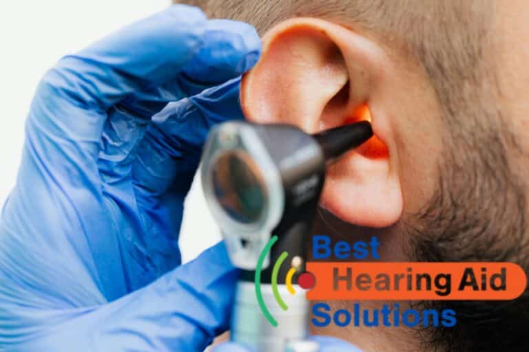 otoscope looking into a mans ear