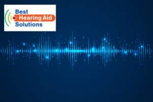 light blue soundwaves on a dark blue background