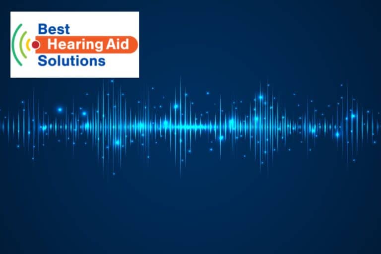 light blue soundwaves on a dark blue background