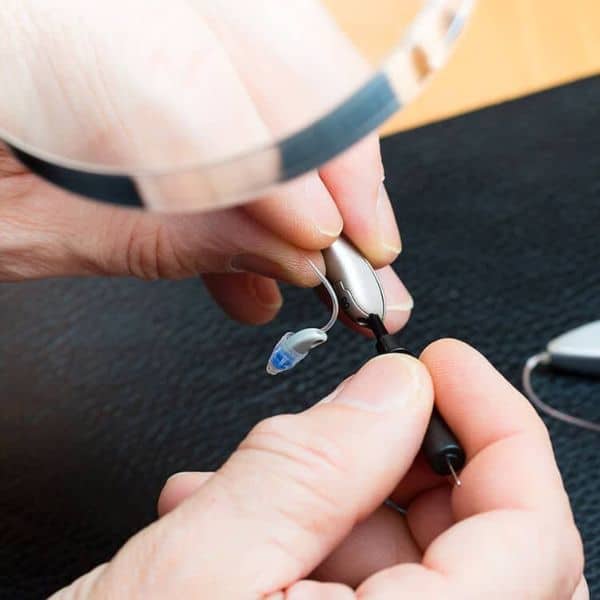 cleaning a hearing aid